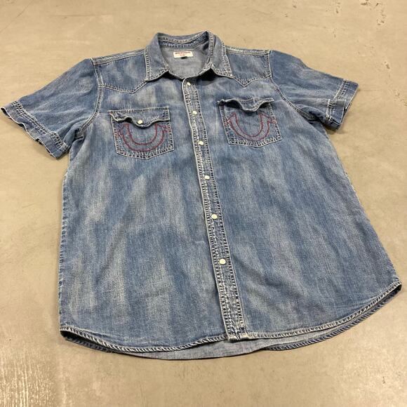 True Religion Other - Y2K faded true religion button up shirt